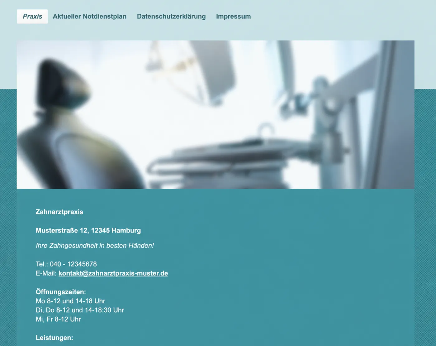 Website vorher